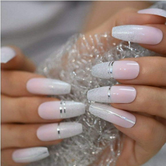 EXTRA LONG PARTY FRENCH COFFIN 💅 NAILS PRES - Picture 2 of 6